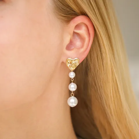 vattentät hjärta örhängen i förgyllt stål - OCEANA