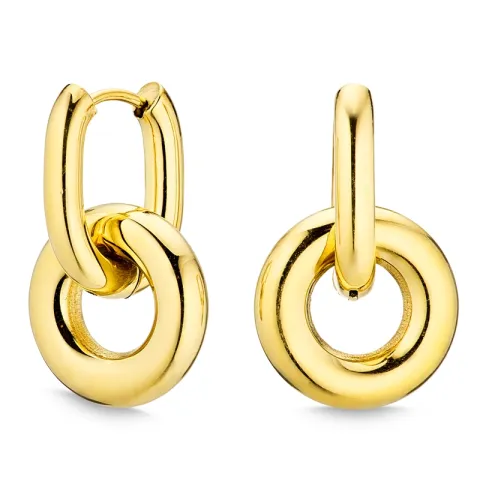 vattentät örhängen i förgyllt stål - OCEANA