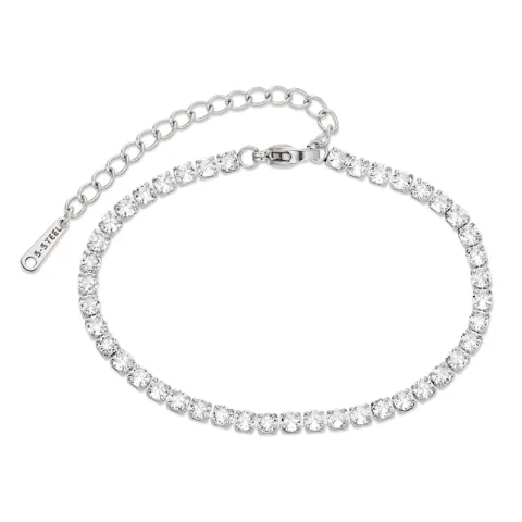 vattentät zirkon tennisarmband i stål - OCEANA