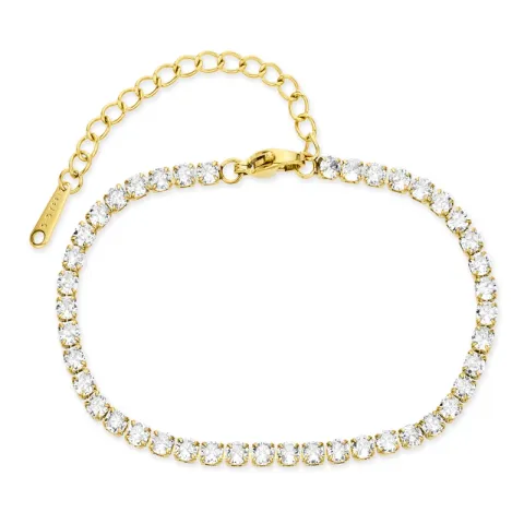 vattentät tennisarmband i förgyllt stål - OCEANA