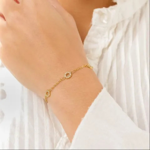 vattentät zirkon armband i förgyllt stål - OCEANA