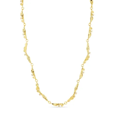 vattentät zirkon halsband i förgyllt stål - OCEANA