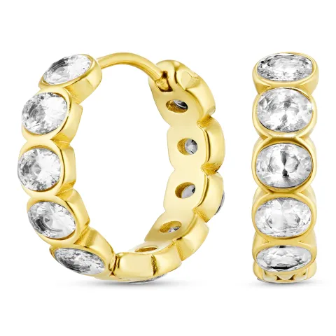 vattentät zirkon creol i förgyllt stål - OCEANA