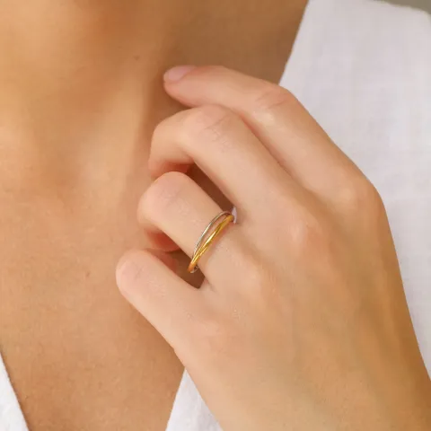 vattentät ring i förgyllt stål - OCEANA