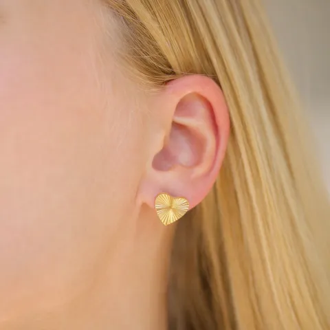 vattentät hjärta örhängen i förgyllt stål - OCEANA