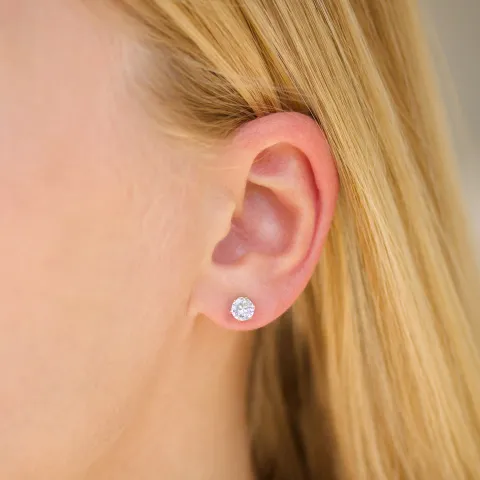 5 mm vattentät zirkon örhängestift i förgyllt stål - OCEANA