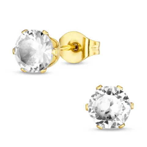 6 mm vattentät örhängestift i förgyllt stål - OCEANA