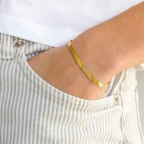 vattentät armband i förgyllt stål 16 + 5 cm x 4,0 mm  - OCEANA