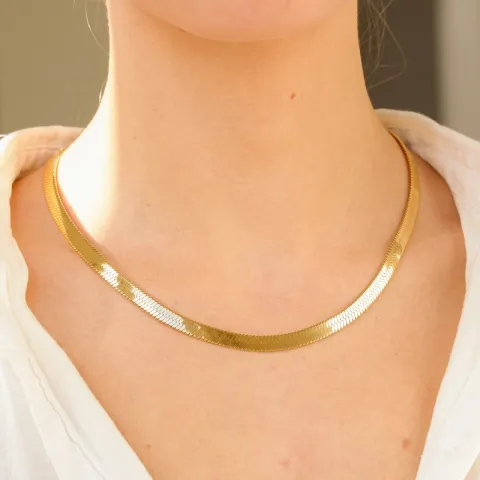 vattentät halsband i förgyllt stål 45 cm x 6 mm  - OCEANA