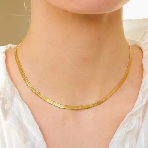 vattentät halsband i förgyllt stål 37 + 5 cm x 3,5 mm  - OCEANA
