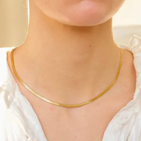 vattentät halsband i förgyllt stål 40 + 5 cm x 3 mm  - OCEANA