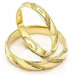 Vigselsringar i 14  karat guld - set