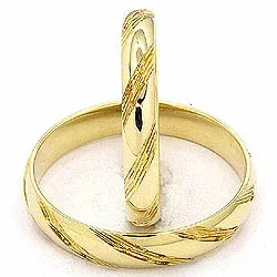 Vigselsringar i 14  karat guld - set