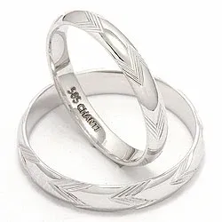 Vigselsringar i 14  karat vitguld - set