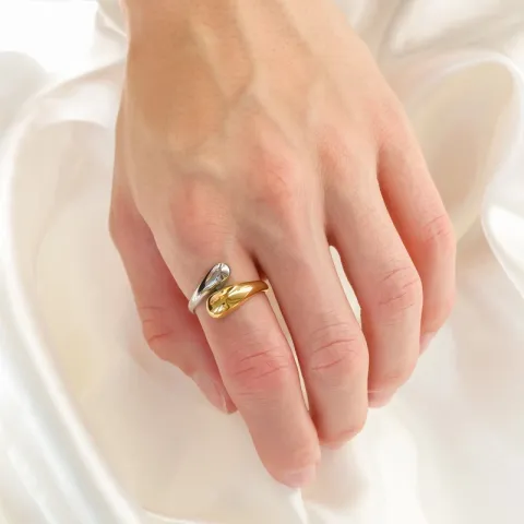 vattentät justerbar ring str. 54-58 i förgyllt stål - OCEANA