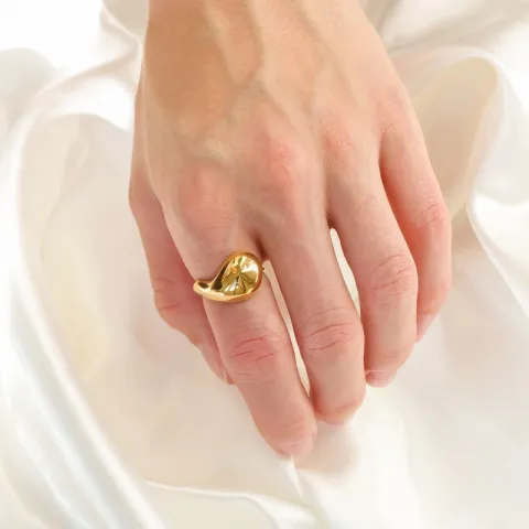 vattentät ring i förgyllt stål - OCEANA