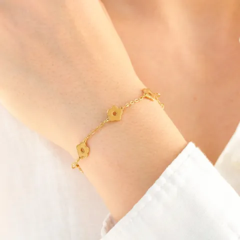 vattentät blommor armband i förgyllt stål - OCEANA
