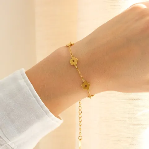 vattentät blommor armband i förgyllt stål - OCEANA