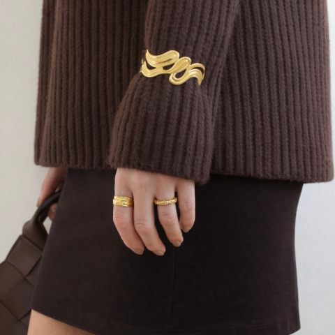 vattentät armring i förgyllt stål - OCEANA