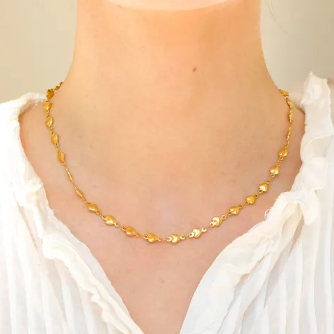 vattentät hjärta halsband i förgyllt stål - OCEANA