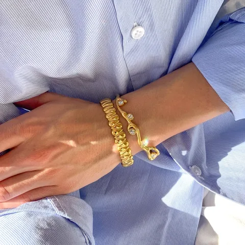 vattentät armring i förgyllt stål - OCEANA