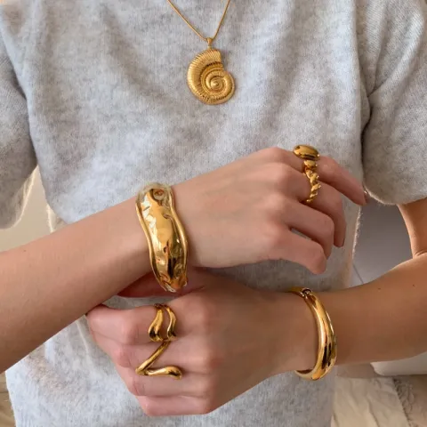 vattentät armring i förgyllt stål - OCEANA