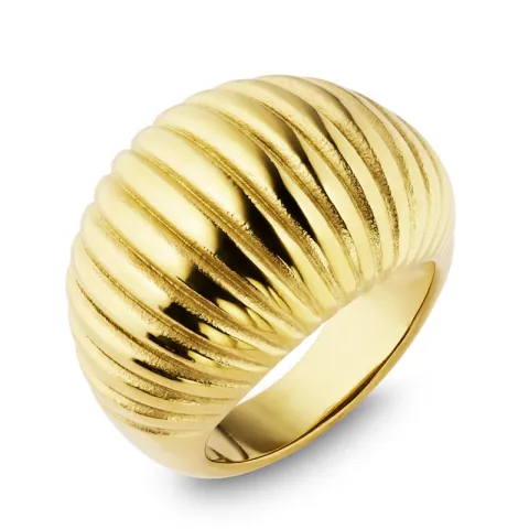 vattentät ring i förgyllt stål - OCEANA