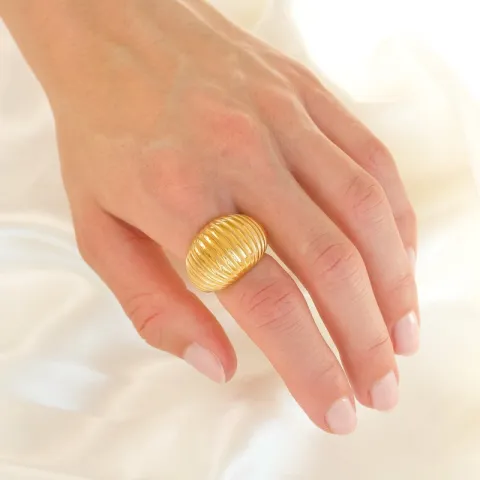 vattentät ring i förgyllt stål - OCEANA