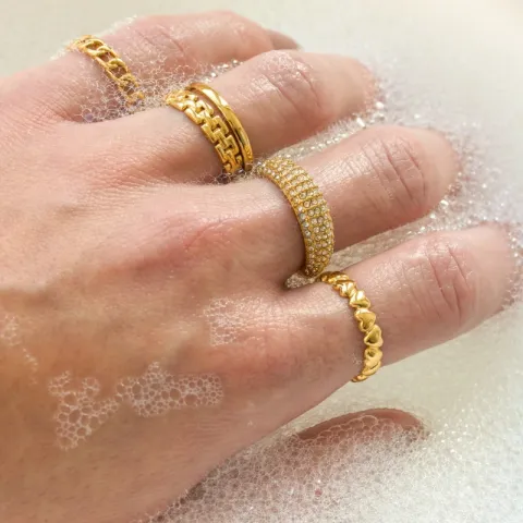 vattentät justerbar ring i förgyllt stål - OCEANA