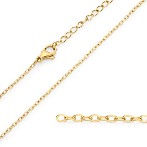 vattentät halsband i förgyllt stål 38 + 7 cm x 1,3 mm  - OCEANA