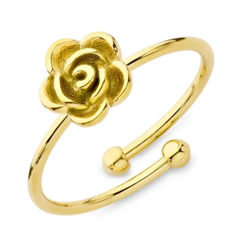 vattentät blommor ring i förgyllt stål - OCEANA