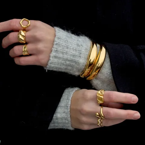 vattentät armring i förgyllt stål - OCEANA