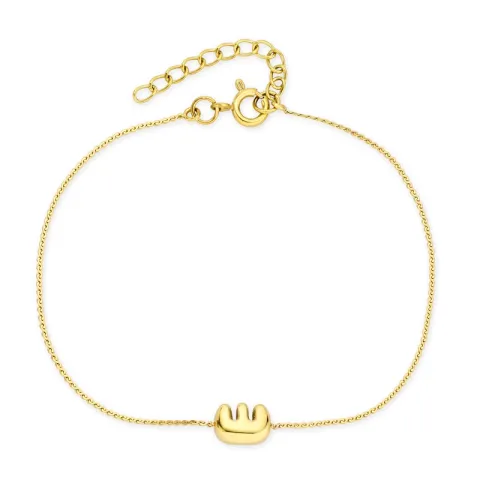 vattentät bokstav e armband i förgyllt stål - OCEANA