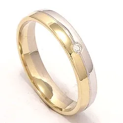 Kollektionsprov ring i 14  karat guld- och vitguld 0,025 ct