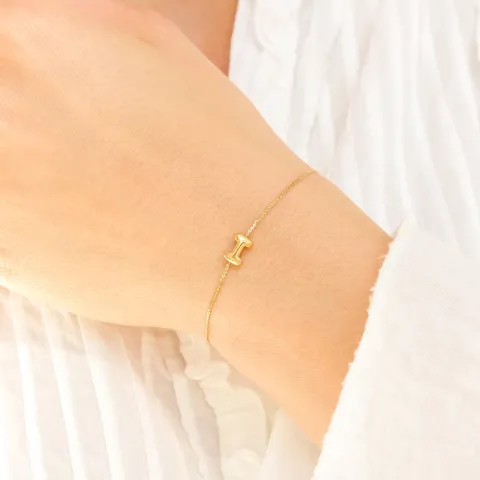 vattentät bokstav i armband i förgyllt stål - OCEANA