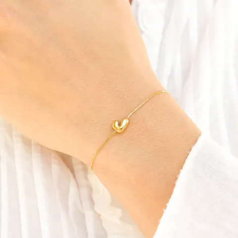 vattentät bokstav j armband i förgyllt stål - OCEANA