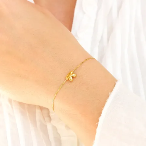 vattentät bokstav k armband i förgyllt stål - OCEANA