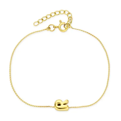 vattentät bokstav r armband i förgyllt stål - OCEANA