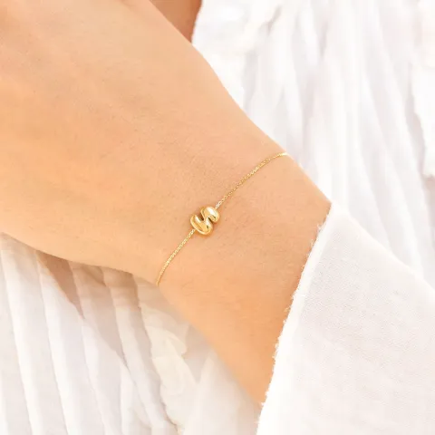 vattentät bokstav s armband i förgyllt stål - OCEANA