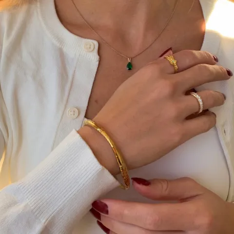 vattentät armring i förgyllt stål - OCEANA