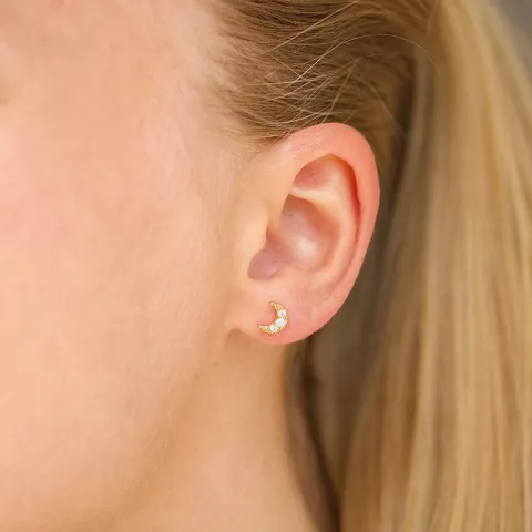 vattentät måne helix piercing i förgyllt stål - OCEANA