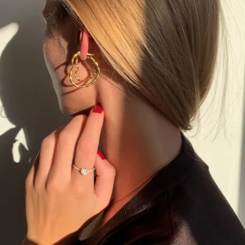 vattentät hjärta creol i förgyllt stål - OCEANA