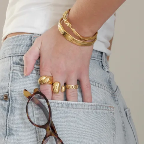 vattentät armring i förgyllt stål - OCEANA