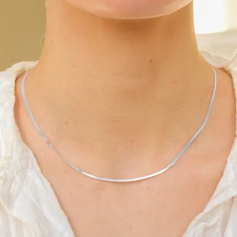 vattentät halsband i stål 39 + 8 cm x 2 mm  - OCEANA