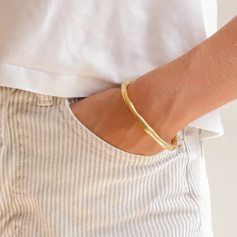 vattentät armring i förgyllt stål 71 mm x 6,0 mm  - OCEANA