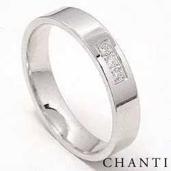 blank briljant vigselsring i 14  karat vitguld 0,049 ct