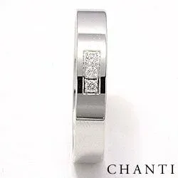blank briljant vigselsring i 14  karat vitguld 0,049 ct