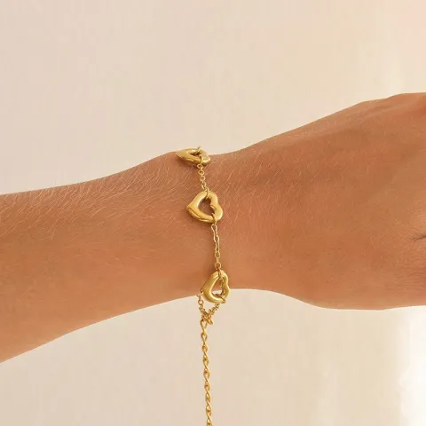 vattentät hjärta armband i förgyllt stål 16 + 4 cm x 11,0 mm  - OCEANA