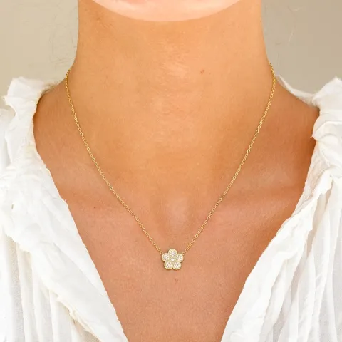 vattentät blommor halsband i förgyllt stål - OCEANA