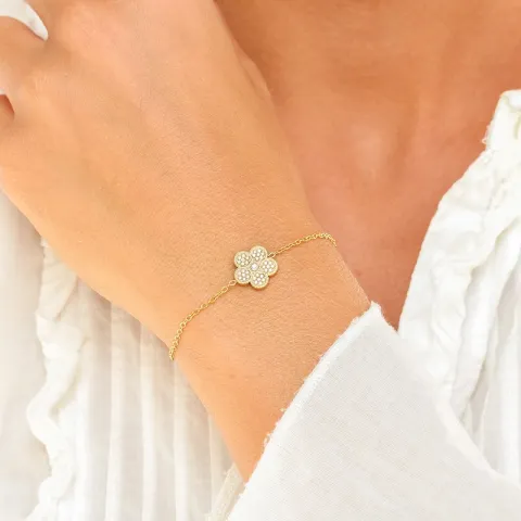 vattentät blommor armband i förgyllt stål - OCEANA